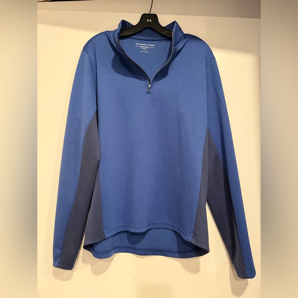 Holderness Bourne Ashby Blue Quarter Zip Sweater Size M